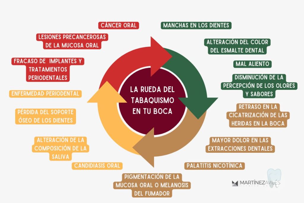 Posible efectos adverso tabaco infografía